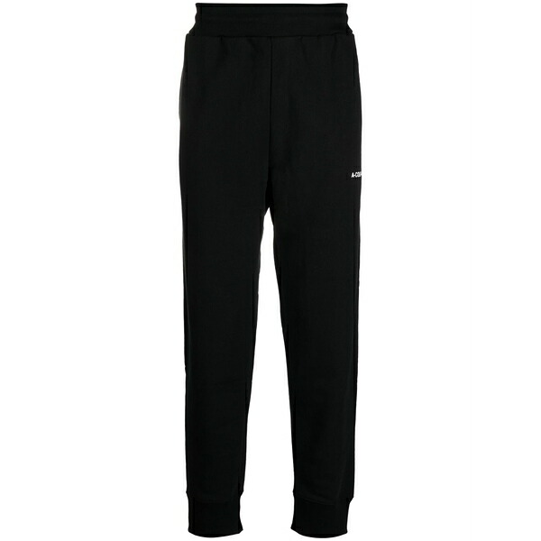 アコールドウォール メンズ 心地好いズボン下 ボトムス Logo-embroidered track pants Black