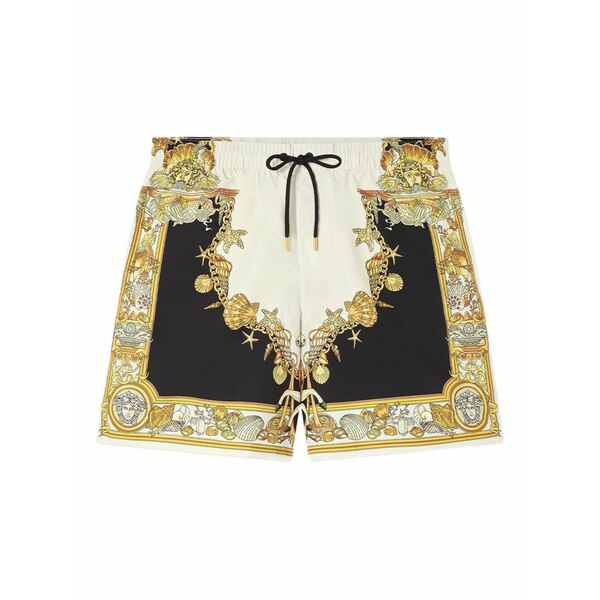 ヴェルサーチ メンズ 心地よいズボン下 ボトムス Seashell-print swim shorts White