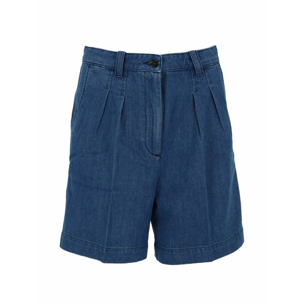 アーペーセー レディース 心地好いズボン下 ボトムス Nola pleated-design shorts Blue