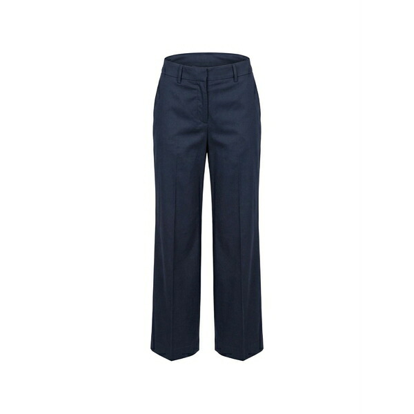 ベルウィッチ レディース 心地好いズボン下 ボトムス Pressed-crease cotton trousers Blue