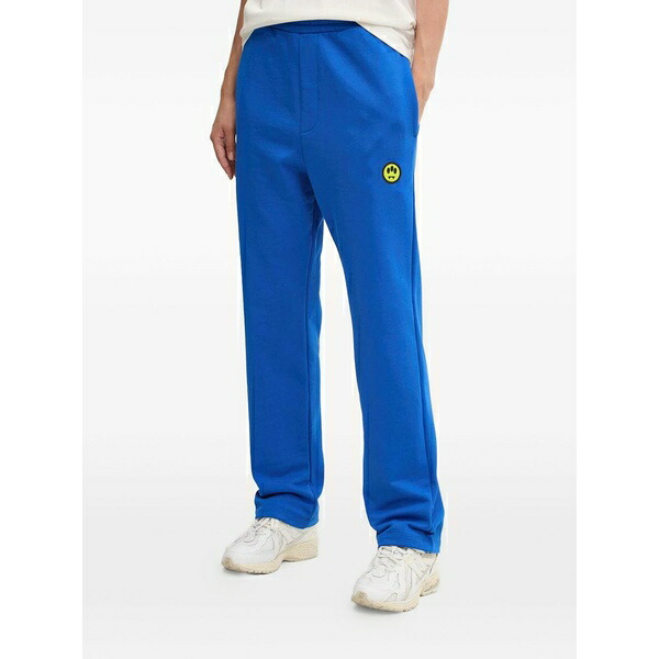 バロウ メンズ 心地よいズボン下 ボトムス Logo-patch sweatpants Blue