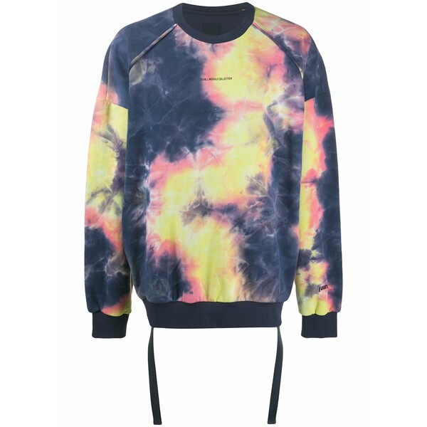 ジュン・ジー メンズ パーカー・スウェットシャツ アウター Crew neck tie dye sweatshirt Blue