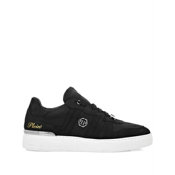 フィリッププレイン メンズ スニーカー シューズ Cocco nubuck leather low-top sneakers Black|asty