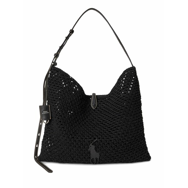 ラルフローレン レディース ショルダーバッグ 御徒面子 Woven messenger bag Black