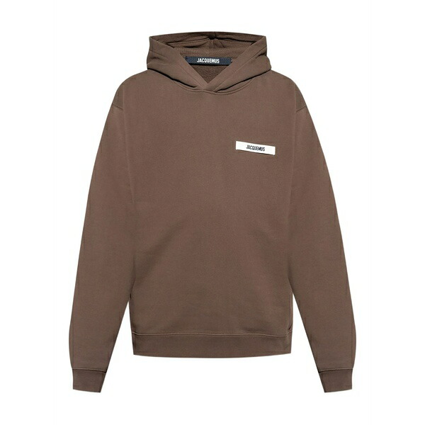 ジャクエムス メンズ パーカー・スウェットシャツ アウター Logo-patch hoodie Brown