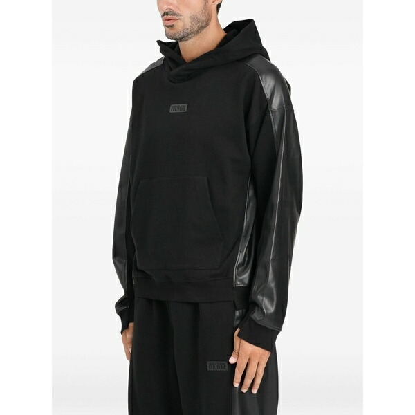 呼びりん探し回る メンズ パーカー・スウェットシャツ アウター Logo-patch hoodie Black