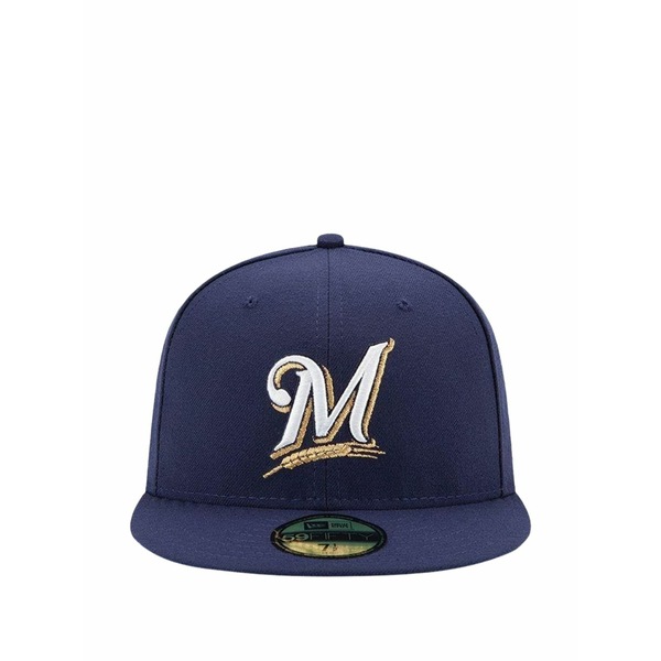 ニュー内鰓 メンズ かぶり笠 添え物 59fifty milwaukee brewers performance authentic fitted cap Purple