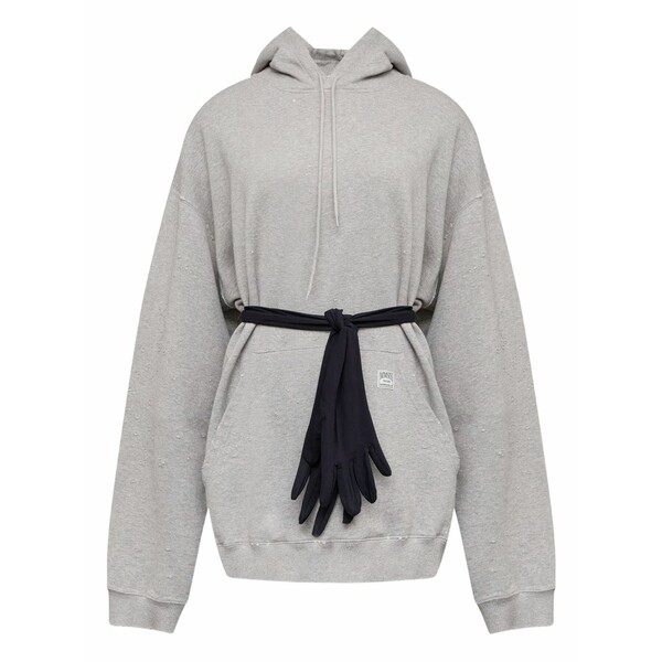 マルタンマルジェラ レディース ワンピース トップス Hoodie mini dress Grey｜asty