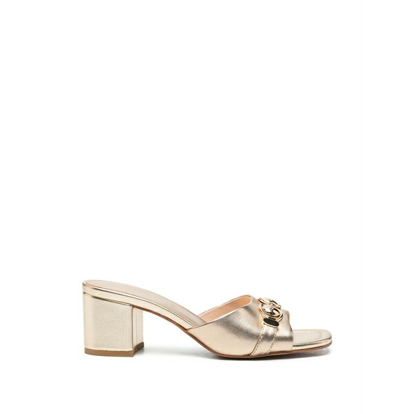 ツイン書き割り レディース サンダル シューズ Block heel sandals Gold