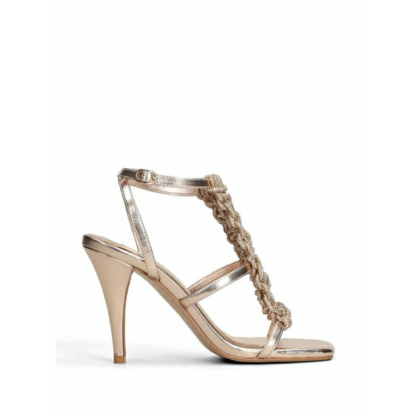 マークエリス レディース サンダル シューズ Crystal-embellished metallic sandals Neutrals