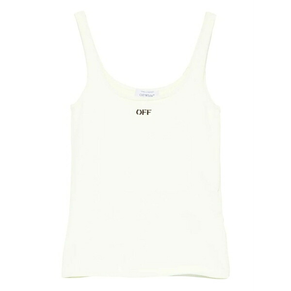 象牙色 レディース カットソー トップス Logo tank top Neutrals
