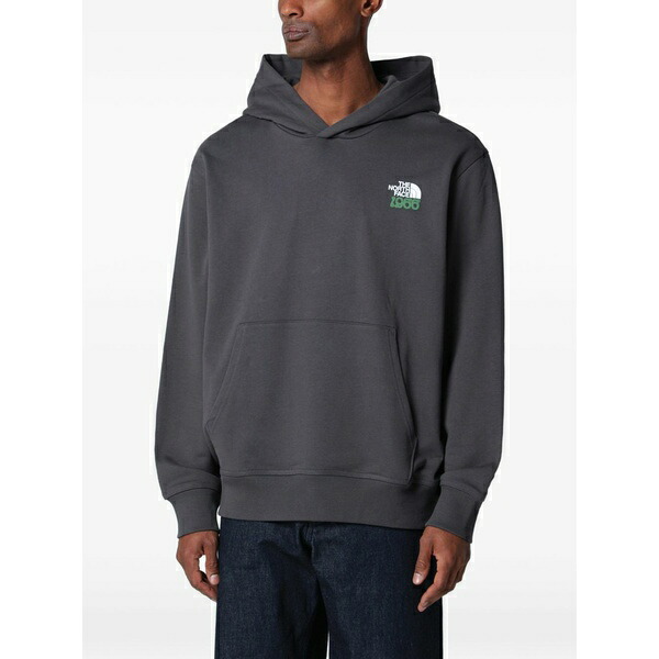 北の方人間の顔 メンズ パーカー・スウェットシャツ アウター Logo-print pouch-pocket hoodie Grey