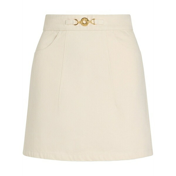 ジャンパトゥ レディース ジーンズズボン下 ボトムス A-line denim mini skirt Neutrals