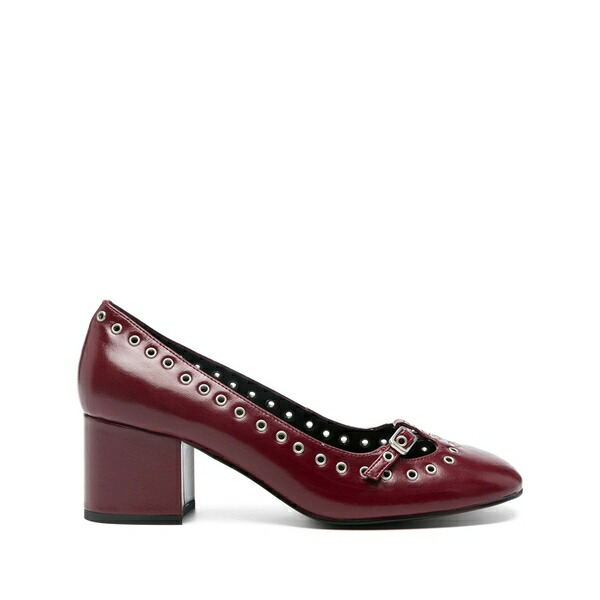 ビビロウ レディース パンプス シューズ Eyelet-detail block-heel pumps Red