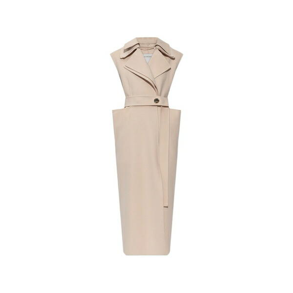 運動競技マックス レディース 厚地の外套 アウター Spsbosso belted sleeveless coat Neutrals