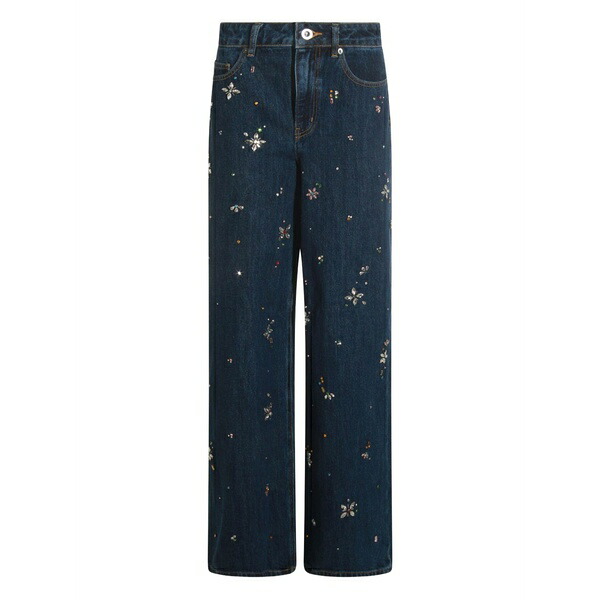 セルフ・ポートレイト レディース ジーンズズボン下 ボトムス Crystal-embellished jeans Blue