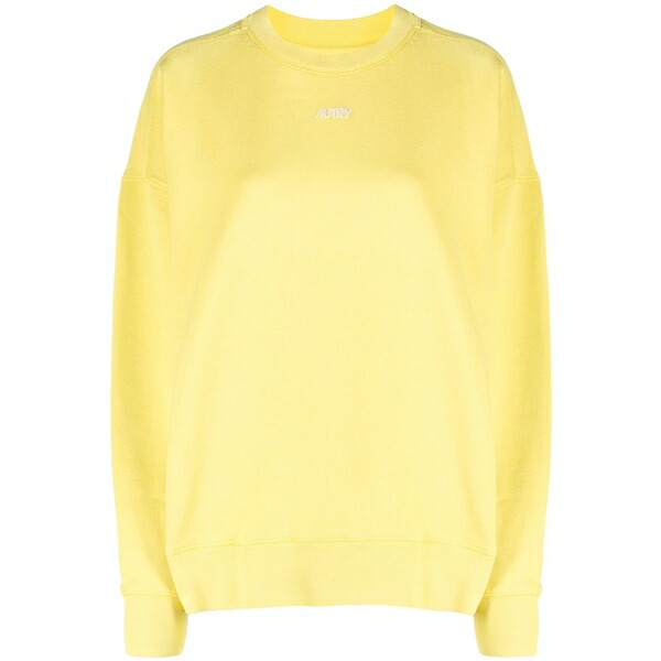 オートリー レディース 編み物\u0026ティーシャツ アウター Logo-print cotton jumper Yellow