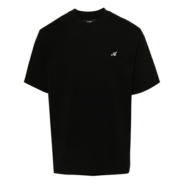 アクセルアリガト メンズ ティーシャツ トップス Logo-embroidered t-shirt Black