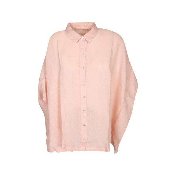 １２０％リノ レディース プルオーバー トップス Batwing-sleeve button-up shirt Pink