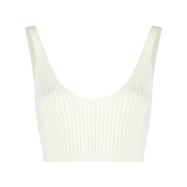 カシミヤ はたご屋 優しいこと レディース カットソー トップス Ribbed knit cropped vest Neutrals