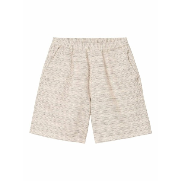鉄道車両ハート形 メンズ 心地好いズボン下 ボトムス Stripe-pattern elastic-waist shorts Neutrals