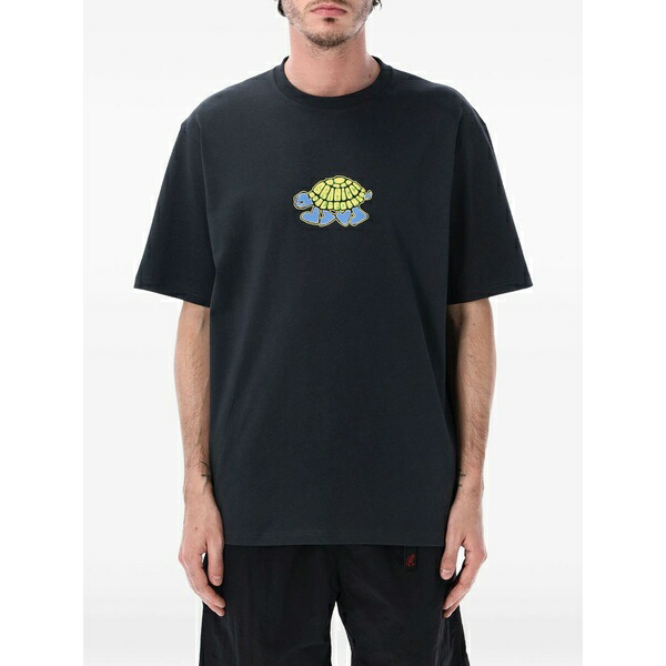 グラミチ メンズ ティーシャツ トップス Turtle-print t-shirt Black
