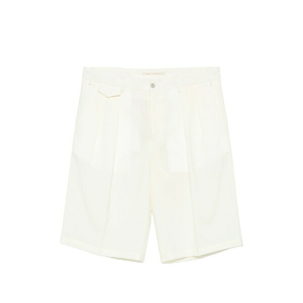 ブリリア 1949 メンズ カジュアルパンツ ボトムス Pleated-detail tailored shorts White|asty