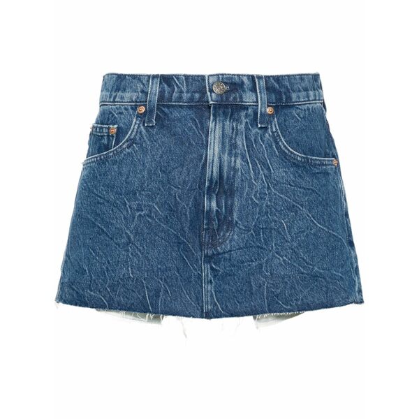 お母さん レディース スコート ボトムス The fun dip micro cut denim miniskirt Blue