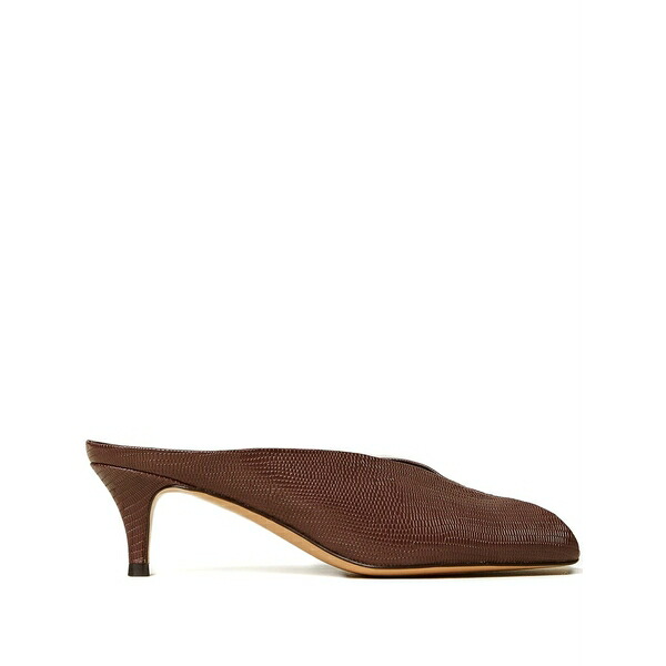ツイン書き割り レディース サンダル シューズ Embossed-leather heeled sandals Brown