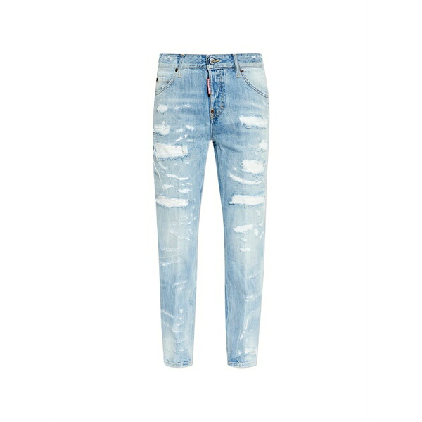 ディースクエアード レディース デニムパンツ ボトムス Distressed rainbow trousers Blue|asty