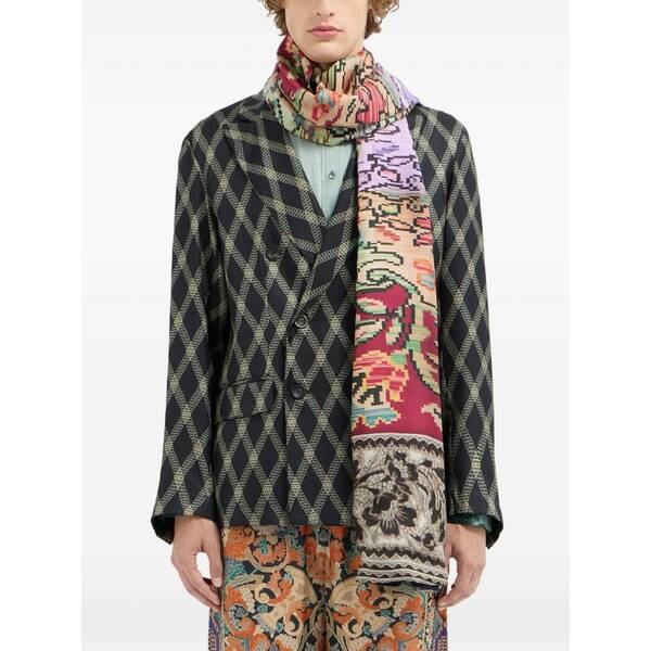ピエール＝ルイ・マシア メンズ マフラー・ストール・スカーフ アクセサリー Patchwork floral scarf Brown｜asty