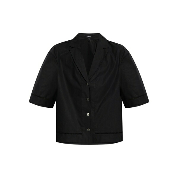 行動論理 レディース プルオーバー トップス Short-sleeve collared shirt Black