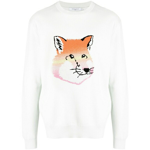 住み家 稲荷 メンズ 編み物\u0026プルオーバー アウター Fox round-neck cotton jumper Green