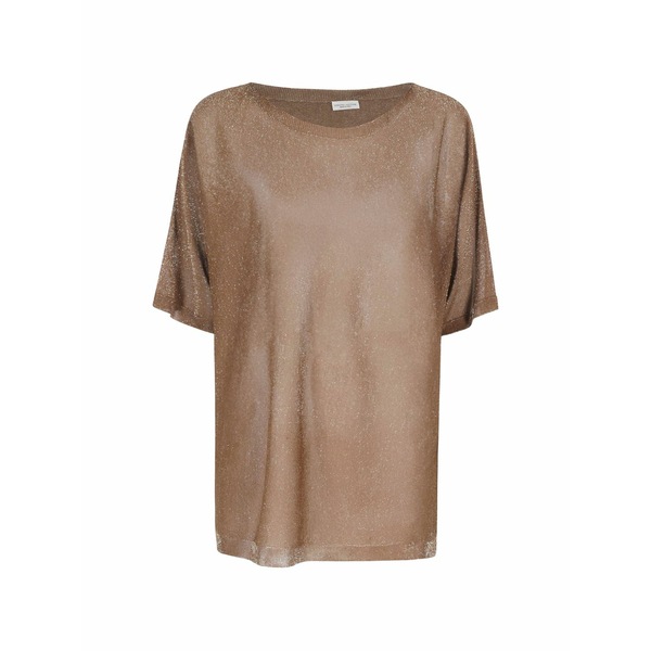 ロベルトコリーナ レディース ティーシャツ トップス Metallic short-sleeve t-shirt Neutrals
