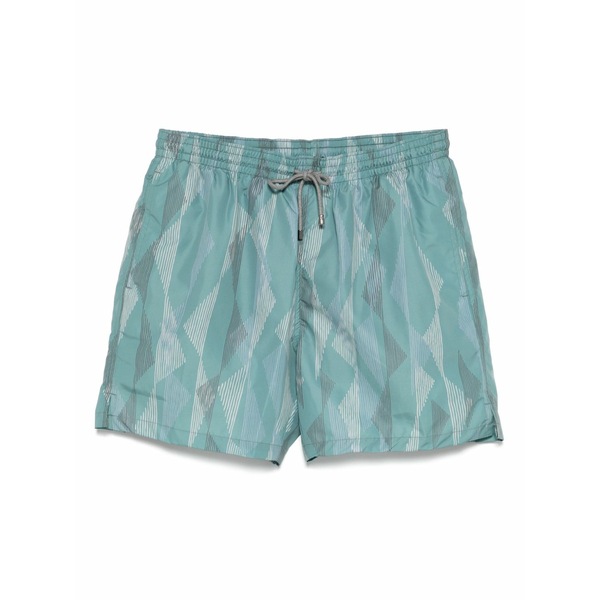 コルネリアーニ メンズ カジュアルパンツ ボトムス Geometric-print swim shorts Green|asty