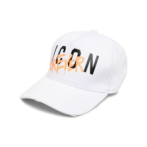 ディースクエアード メンズ 鳥打ち帽 付属物 Graphic-print baseball cap  White