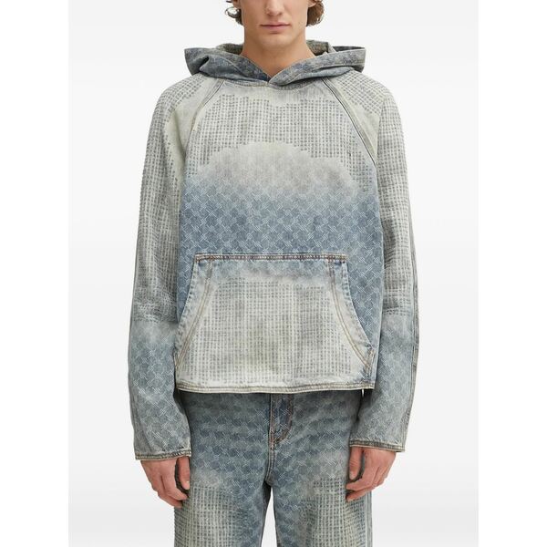 デイリー・調査報告 メンズ パーカー・スウェットシャツ アウター Printed hoodie Blue