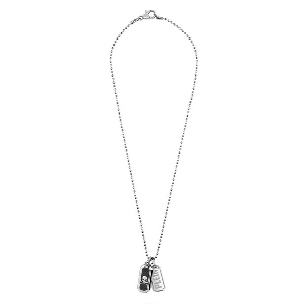 フィリップ飾り気のない メンズ 首飾り・チョー鉄道車両 付属物 Plein double tag necklace Silver