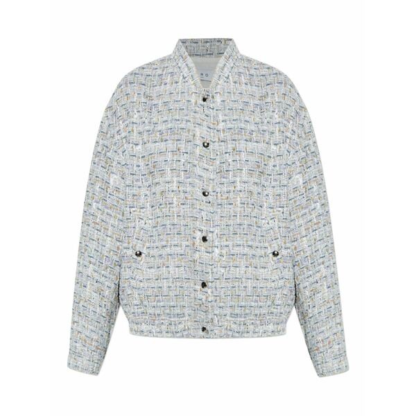イロ レディース 上衣＆上衣 アウター Noemy tweed buttoned jacket Silver