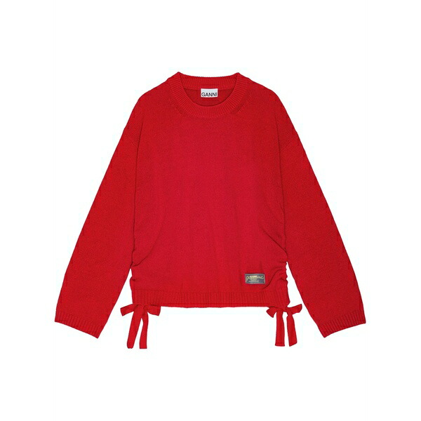 ガニー レディース 編み物\u0026プルオーバー アウター Drawstring-hem sweater Red