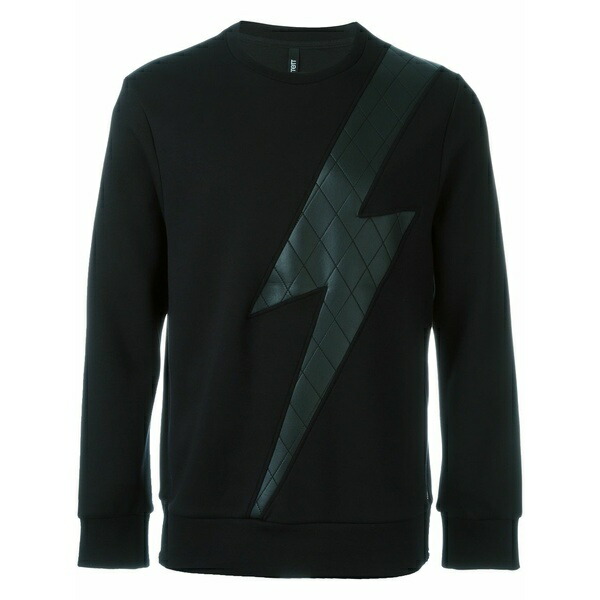 ニールバレット メンズ パーカー・スウェットシャツ アウター Lightning bolt patch sweatshirt Black