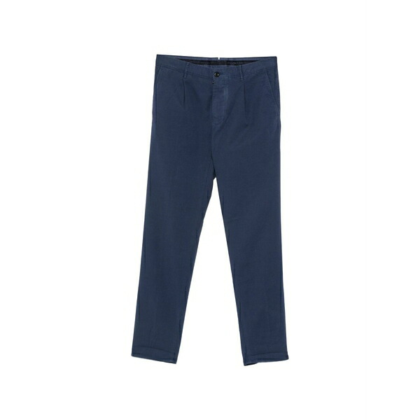 インコテックス メンズ 心地好いズボン下 ボトムス Pleated-detail chino trousers Blue