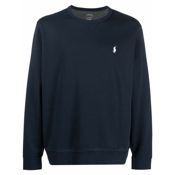ラルフローレン メンズ ニット&セーター アウター Embroidered-logo crew neck jumper Blue｜asty