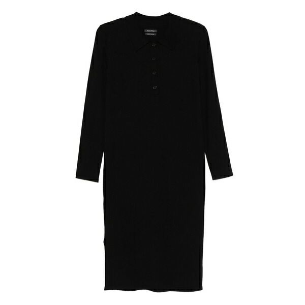 マルコポーロ レディース 衣裳 トップス Three-quarter sleeve polo dress Black