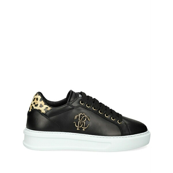 ロベルトカヴァリ レディース スニーカー シューズ Logo-plaque sneakers Black｜asty