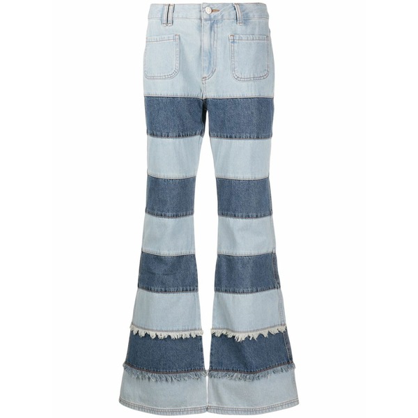 アンダーソン 呼びりん レディース ジーンズズボン下 ボトムス Mahina patchwork-stripe jeans Blue