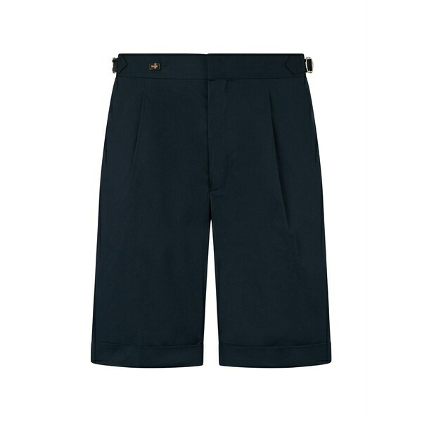 ムーレー メンズ 心地好いズボン下 ボトムス  manfredi buckle bermuda shorts Blue