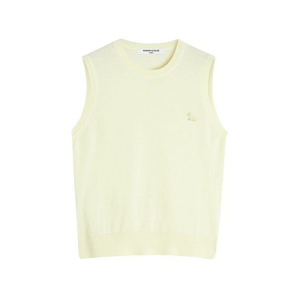 メゾン キツネ レディース ニット&セーター アウター Baby fox sleeveless sweater Yellow｜asty