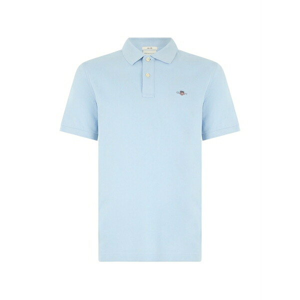 ガント メンズ スポーツシャツ トップス Logo-embroidered short-sleeve polo shirt Blue