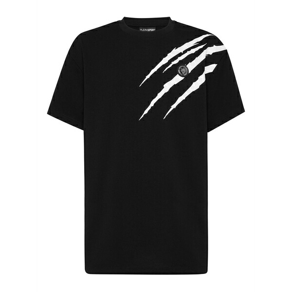飾り気の無い運動競技 メンズ プルオーバー トップス Scratch regular t-shirt Black